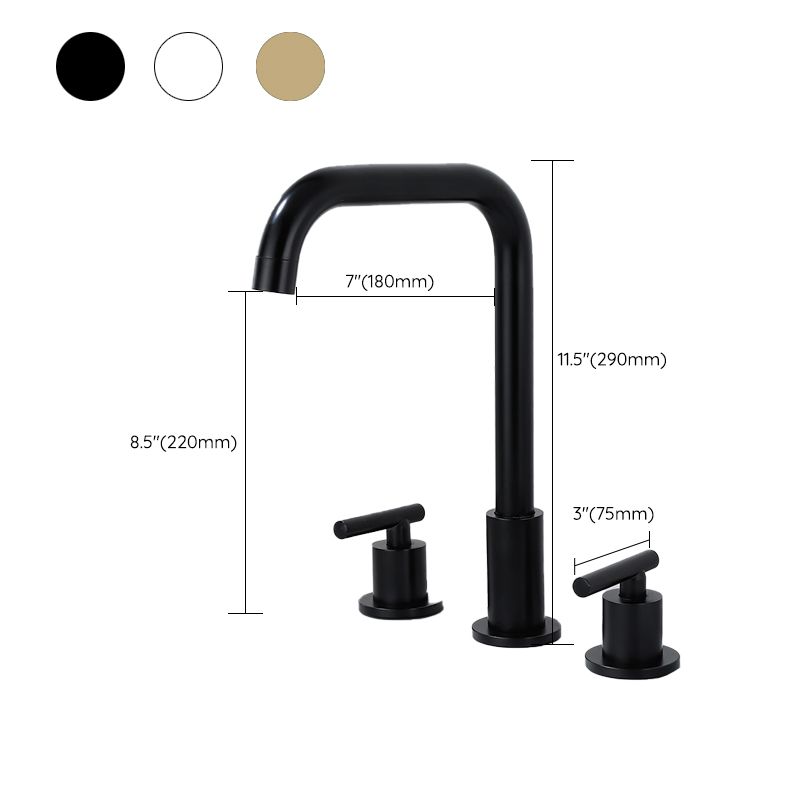 Contemporary Widespread Sink Faucet Plain High Arc Wide Spread Bathroom Faucet
