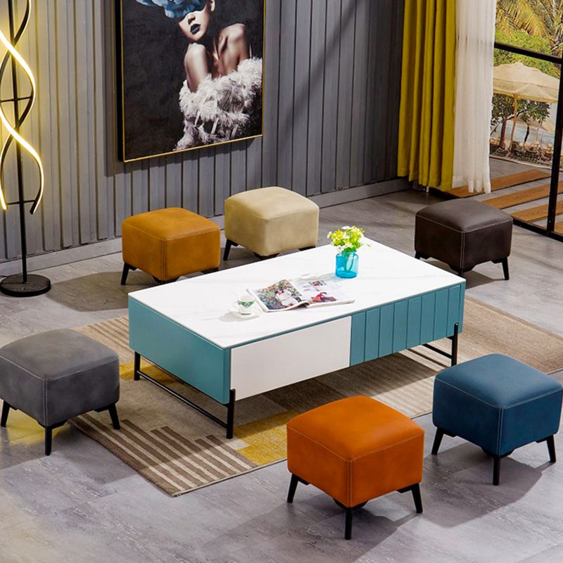 Contemporary Plain Chair Ottoman Plain Cotton Tufted Footstool Ottoman