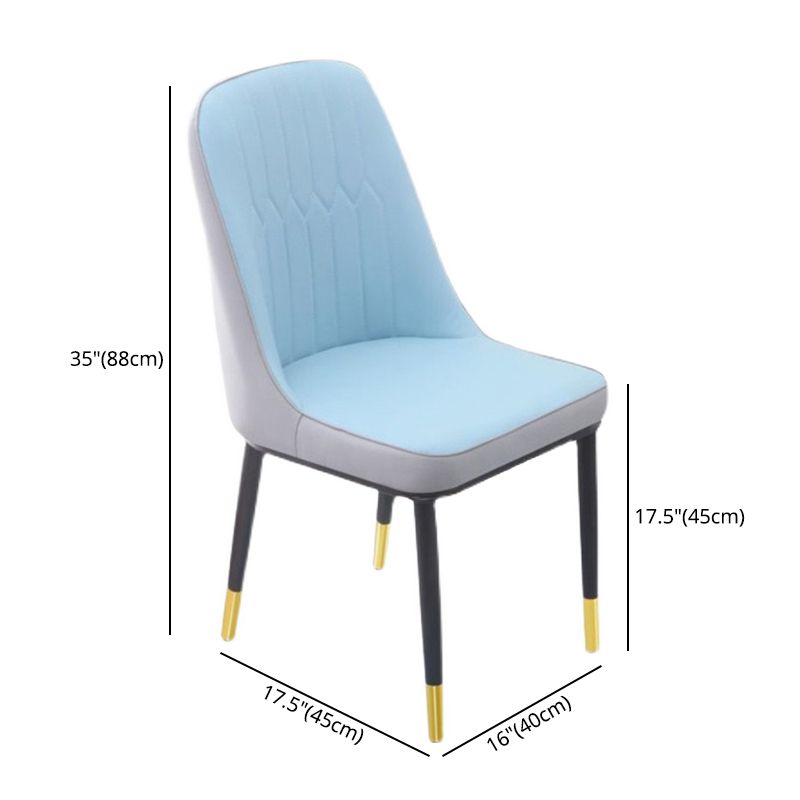 Chaise d'appoint contemporaine à la maison, chaise de salle à manger rembourrée en métal à dossier solide