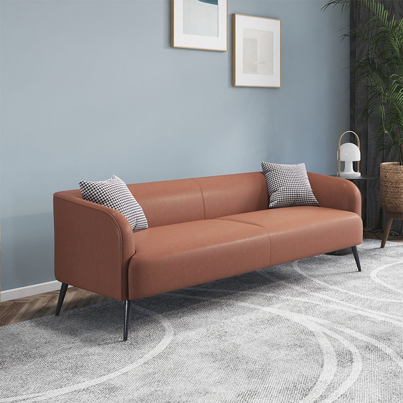 3-Seater 26.8-Inch D Sofa Tuxedo Arm Faux Leather Standard Sofa