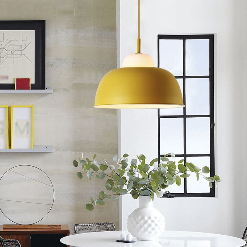 Metal Bowl Shape Hanging Pendant Light Minimalist Suspension Pendant Light