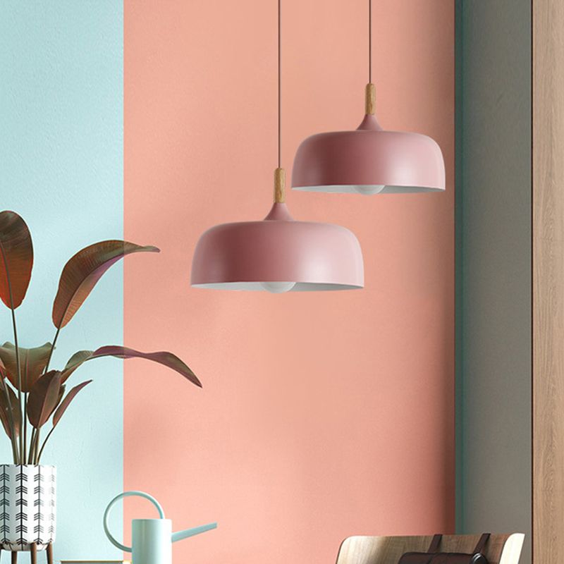 Nordic Simple Macaroon Style Lip Shape Pendant Iron 1 Light in warm for Bedroom Restaurant Cafe