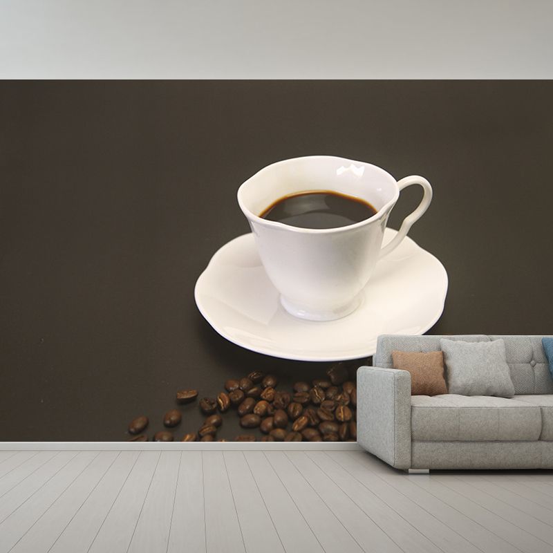Strong Coffee Wall Mural Decal Customized Size for Restaurant Hotel, Water Resistant