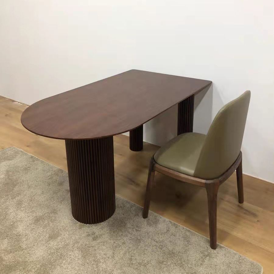 Free Form Dining Table Pinewood Solid Wood Table Contemporary with 3 Legs