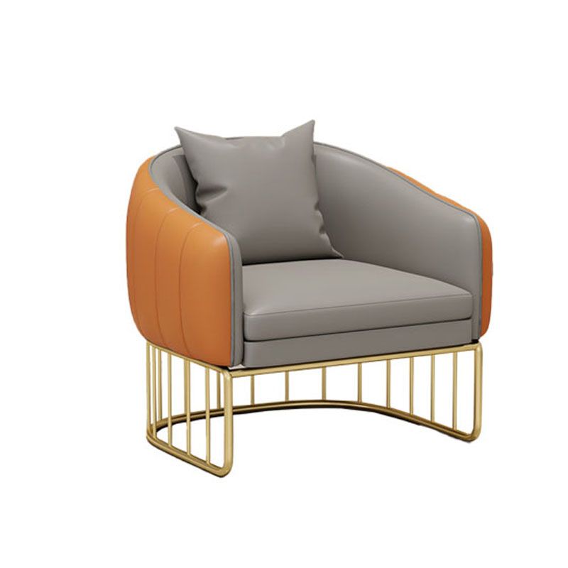 Silla sin brazos de comedor de metal Glam, sillas de comedor de cuero PU para uso doméstico
