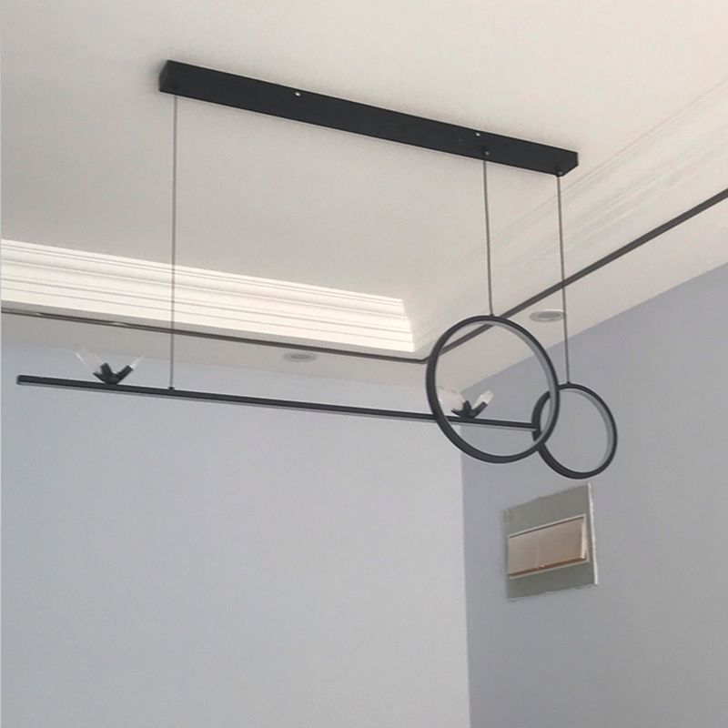 Ideas de iluminación de metal de la isla de 7 luces de estilo lineal de estilo moderno de estilo lineal