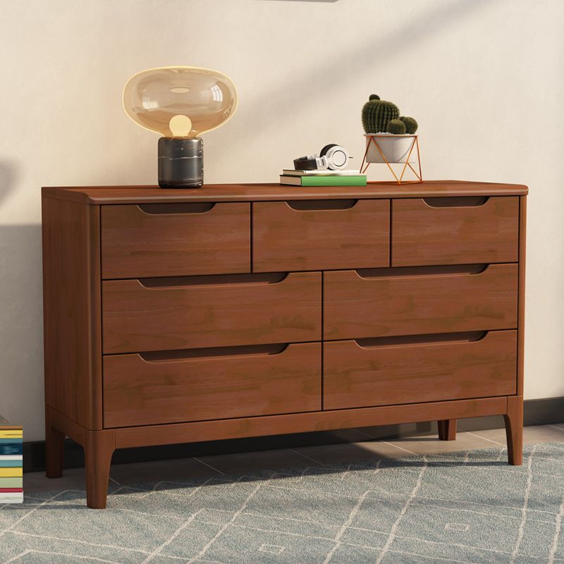 Contemporary Chest Home Rubber Wood Storage Chest with Drawers