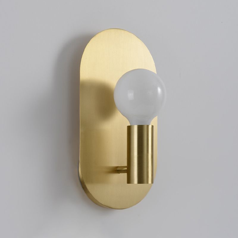 Single Contemporary Golden Finish Metallic Unique Bathroom Vanity Light