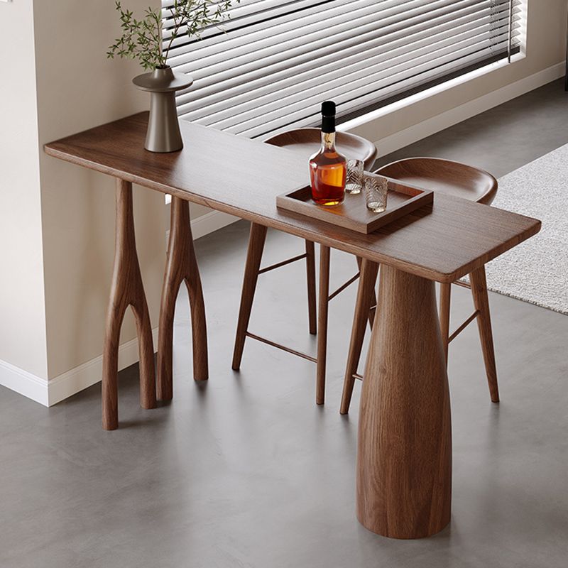 Industrial Style Rectangle Bar Table 1/2/3 Pieces Wood Bar Table Set for Kitchen