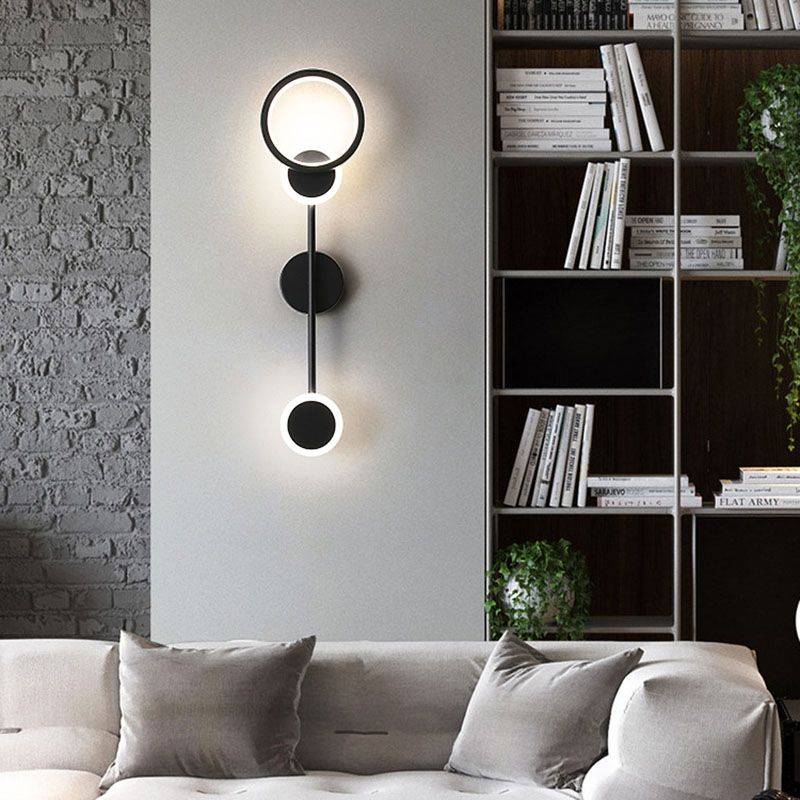 Lámparas de pared de luz de luz de 2 luces de media sombra contemporánea para sala de estar para sala de estar