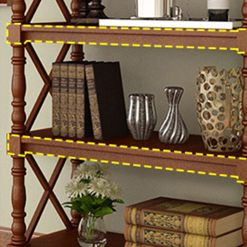 Modern Solid Wood Bookcase Home Office Bookshelf with Rectangular Shelves