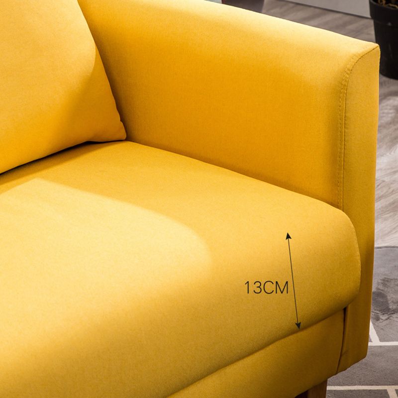 3-Seater Single Cushion Sofa Scandinavian Linen Sofa with 3 Pillows