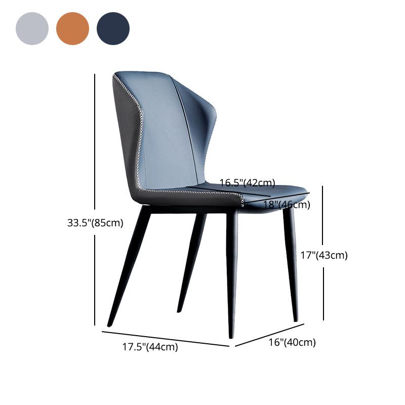 Industrial Style Faux Leather Chairs Wingback Parsons Chair for Home