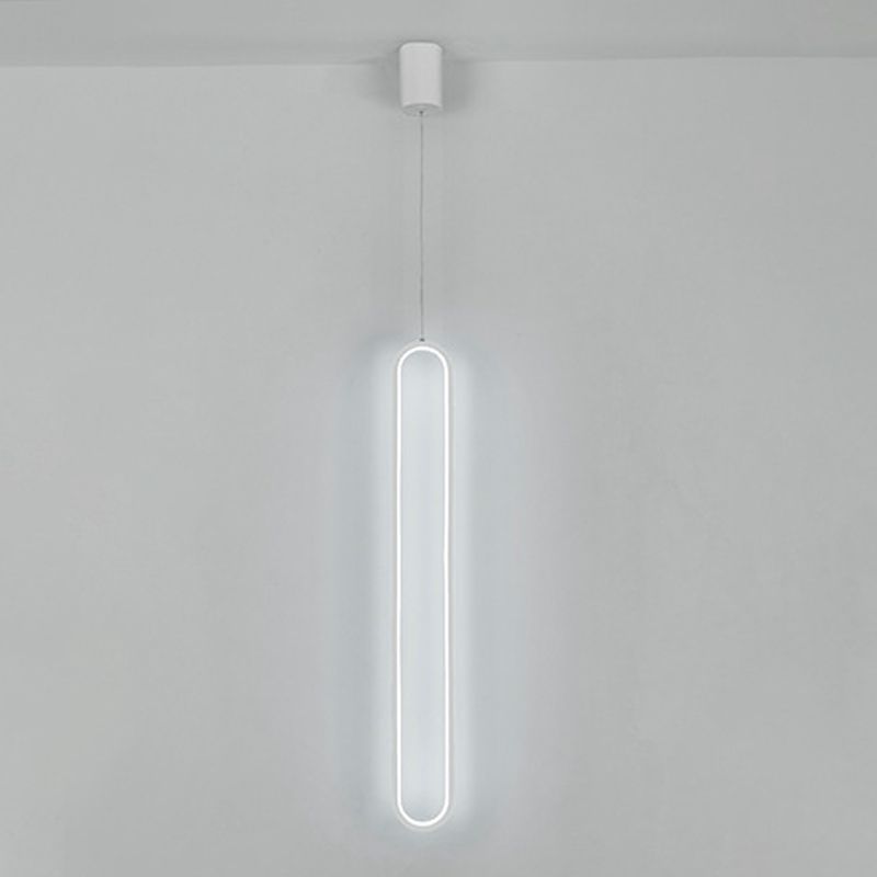 1 Light Linear Hanging Pendant Modern Style Metal Hanging Lighting for Dining Room