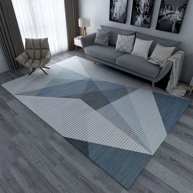 Chic Geometric Colorblock Print Rug Multi Colored Modern Rug Polyester Machine Washable Non-Slip Backing Pet Friendly Rug for Room