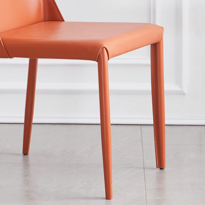 El comedor moderno del metal preside la silla de comedor de cuero sin brazos para el restaurante