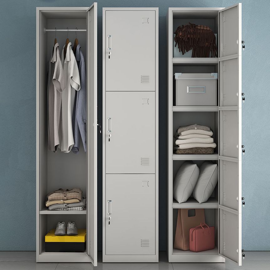 Contemporary Metal Wardrobe Cabinet Hinged Wardrobe Armoire for Home