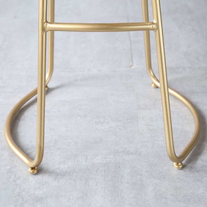 Contemporary Low Back Bar Stools Metal Barstool with Cushion for Bar