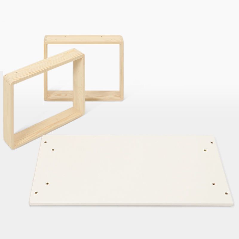 Modern Wooden Coffee Table with Light Wood Sled Base and Rectangle Top