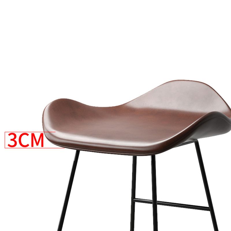 Industrial Style Bar-stool PU Leather Counter Bar Stool with Metal Legs for Home