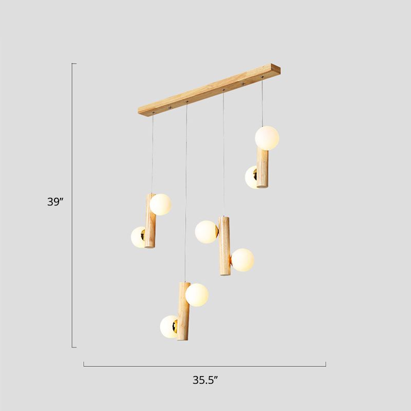 Kugelförmige Cluster -Anhänger Leicht nordisch Opalglas Esszimmer Hängende Leuchte