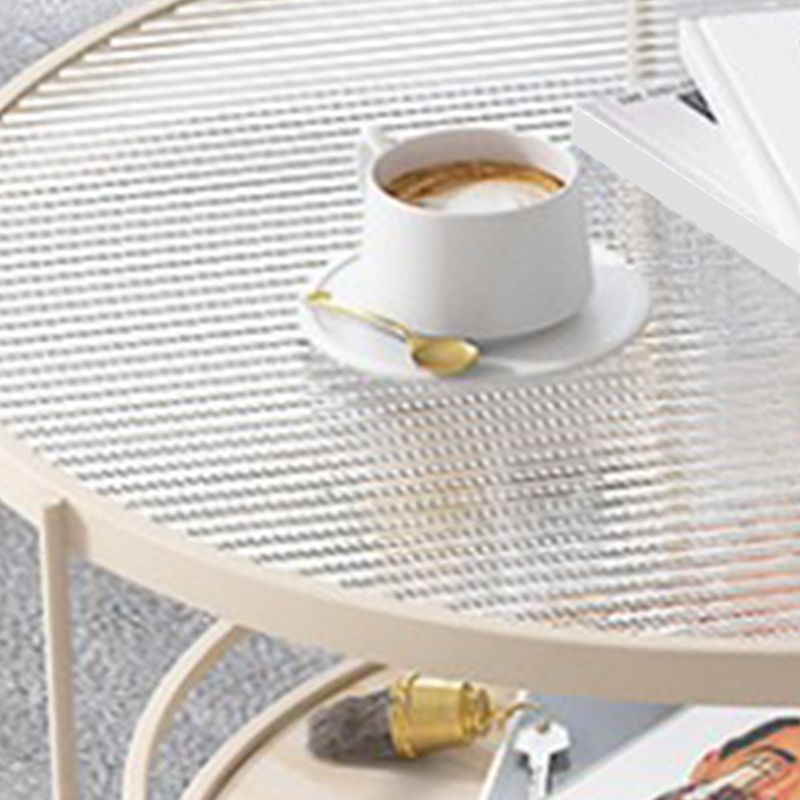 Modern Single Coffee Table Glass Coffee Table with Storage Shelf