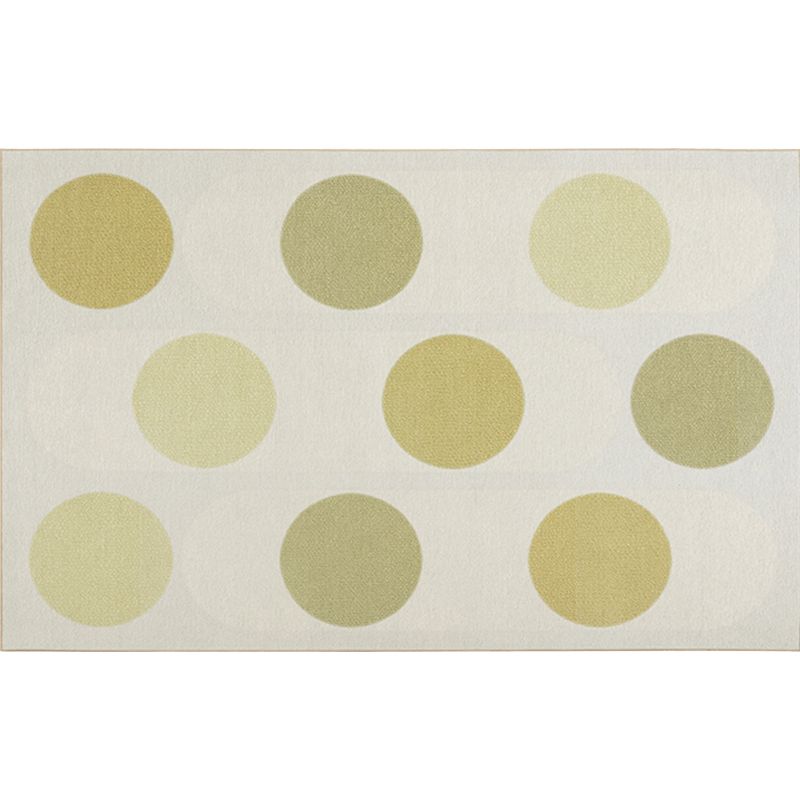 Beige Polka Dot Pattern Rug Chenille Modern Rug Pet Friendly Washable Non-Slip Area Rug for Living Room