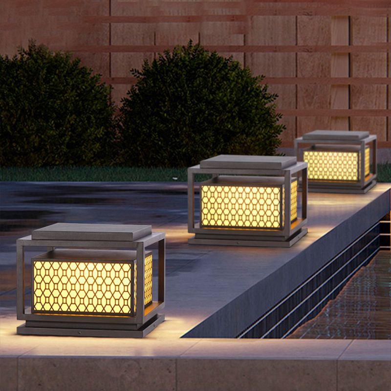 Waterproof Square Pillar Lamp Blown Solar Outdoor Lights for Garden