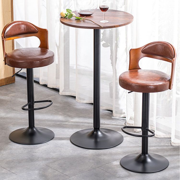 Contemporary Style Metal Bar Stool Footrest Counter Stool for Living Room