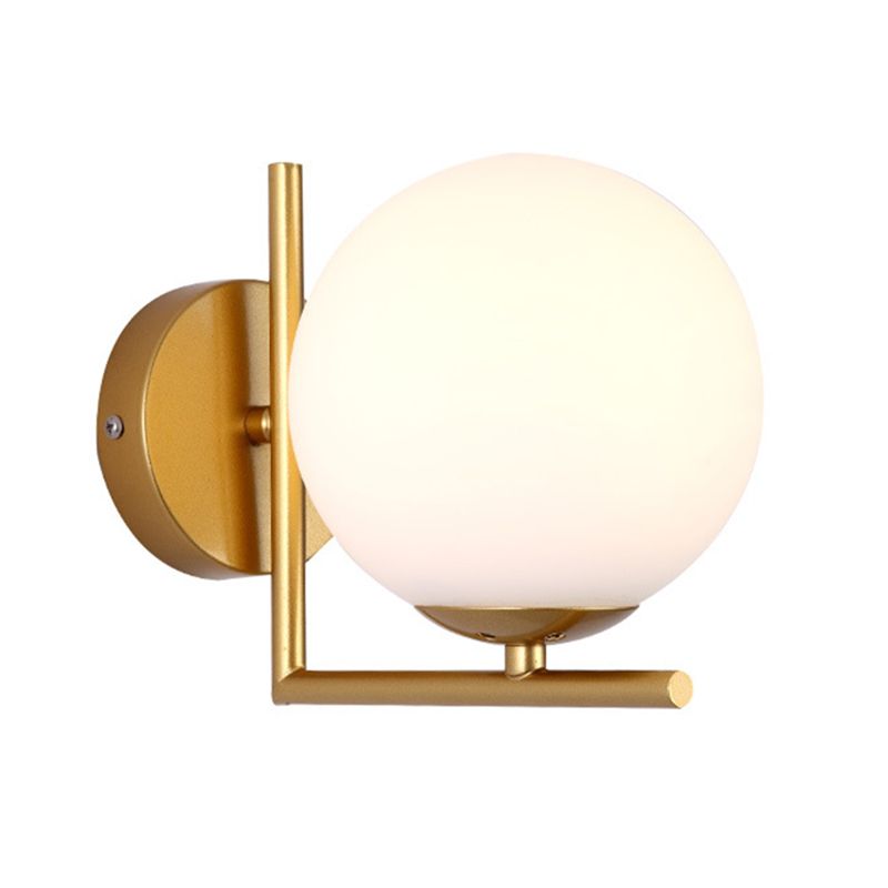 Spherical Bedroom Wall Sconce Lighting Glass Modern Style Wall Mounted Light Fixture
