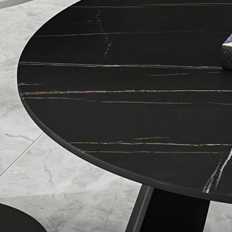 Modern Slate Coffee Table Round Bunching Coffee Table Sets for Living Room