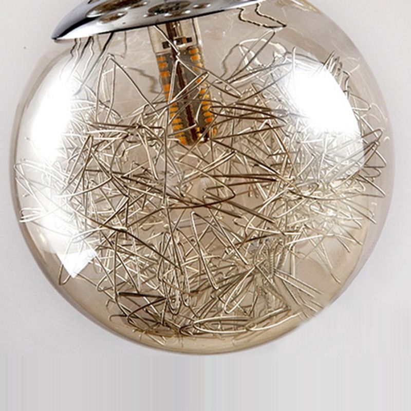 Lampe lampade a sospensione rotonda moderna semplice ciondolo a soffitto in vetro per le scale