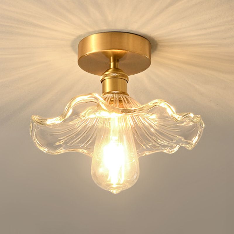 Glass Geometric Flush Mount Lights Contemporary Style 1 Light Flush Mount Fixture
