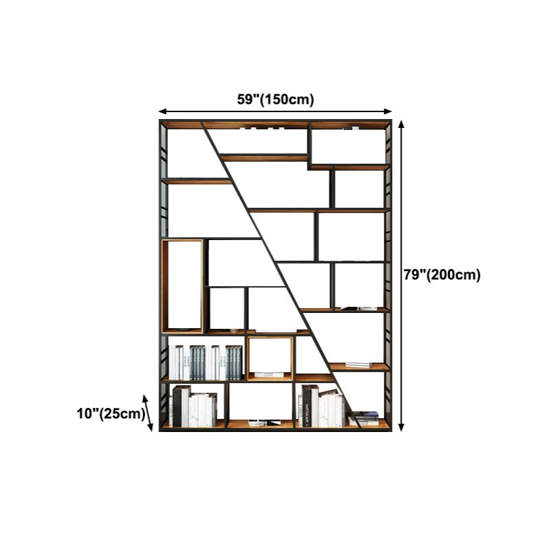 78.74 "H Bücherregal Industrial Style Open Back -Bücherregal für Heimbüro