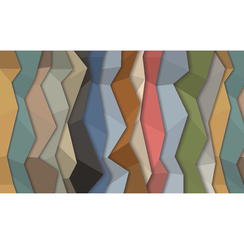 Contemporary Diamond Pattern Mural Decal Light Color Dining Room Wall Art, Personalized