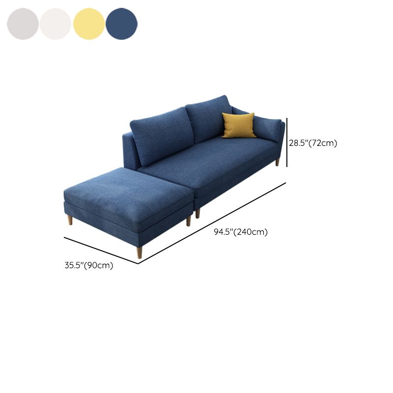 Scandinavian Upholstered Lounge Chair Square Arms Chaise for Living Room