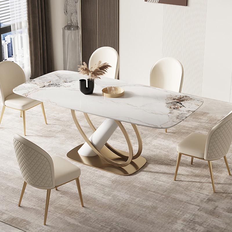 Glam Dining Furniture Set 1/4/5/6/7 Pcs Sintered Stone Dining Table and Chairs