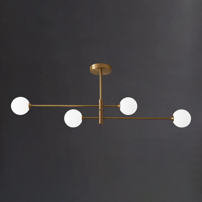 Designer Style Chandelier Light Fixtures Multi-Head Suspension Pendant Lamps with Glass Shade