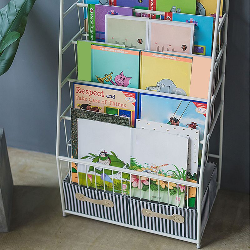 Contemporary Metal Standard Kids Bookcase Closed Back Standard Bookcase