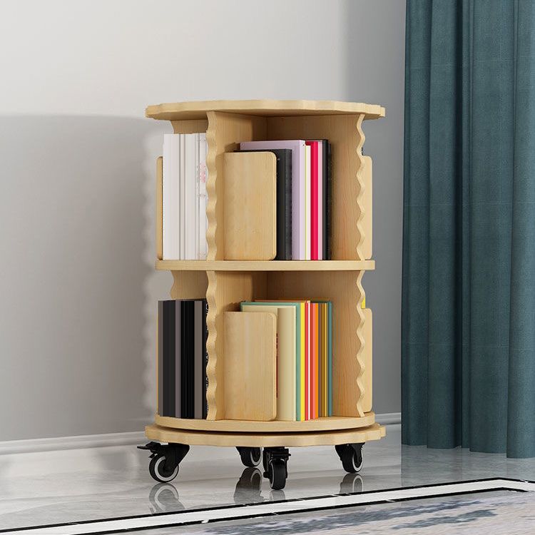 Modern Solid Wood Bookcase, Log, Cylinder Bookshelf for Any Room, 21.5" W