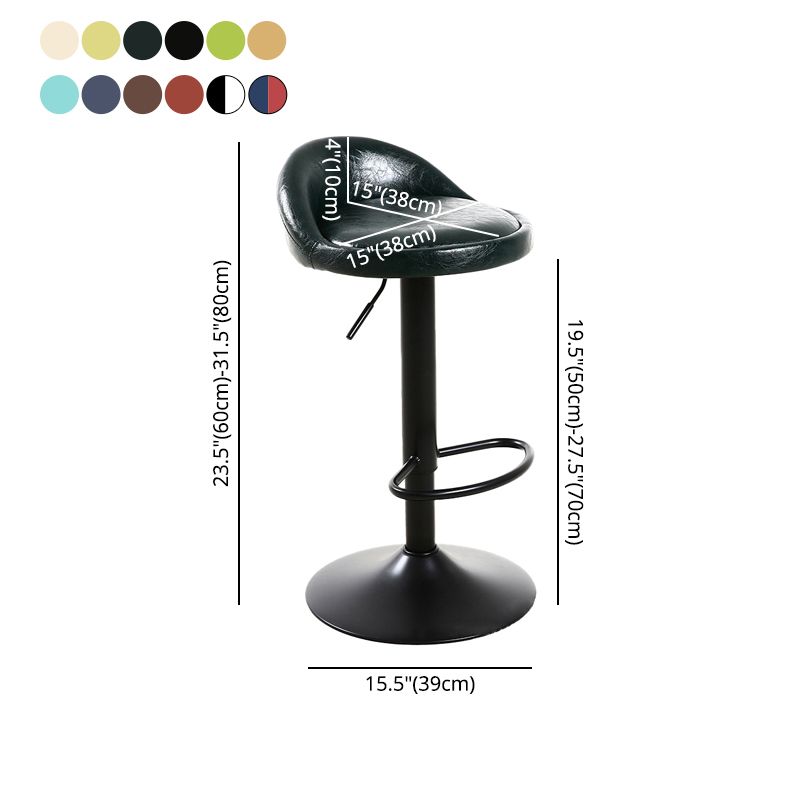 Industrial Metal Adjustable Swivel Barstool with Cushion 32" Height Bar Stool 1 Piece