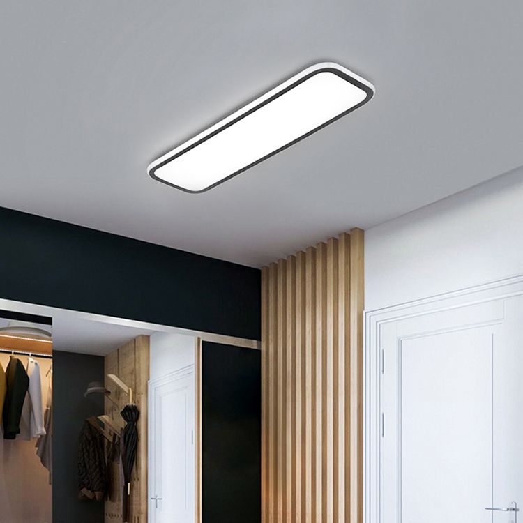 Metal Square Flush Ceiling Light Modern 1 Light Flush Ceiling Light Fixtures in White