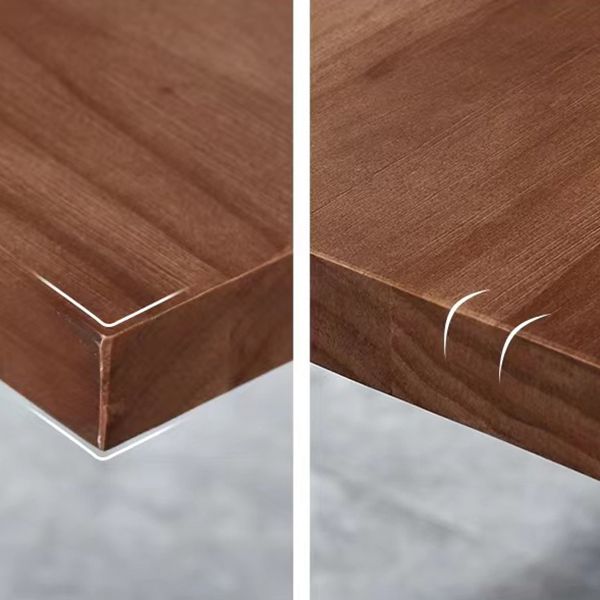 Solid Wood Top Dining Table Contemporary Rectangle Table with Sled Base