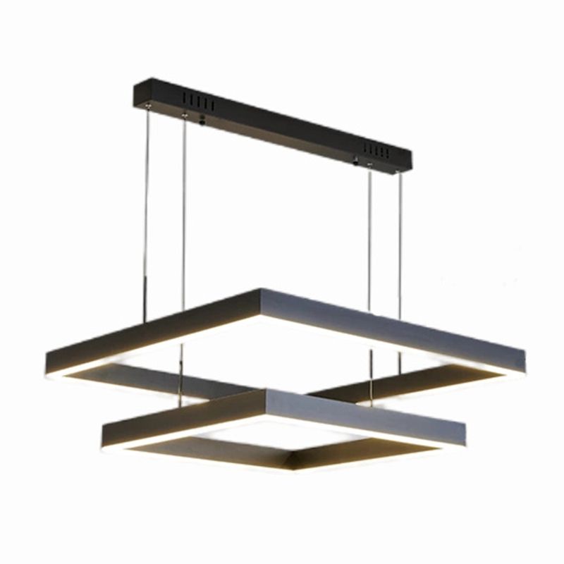 Moderne eenvoud kwadraat hanglager kroonluchter acrylhangende lamp voor woonkamer