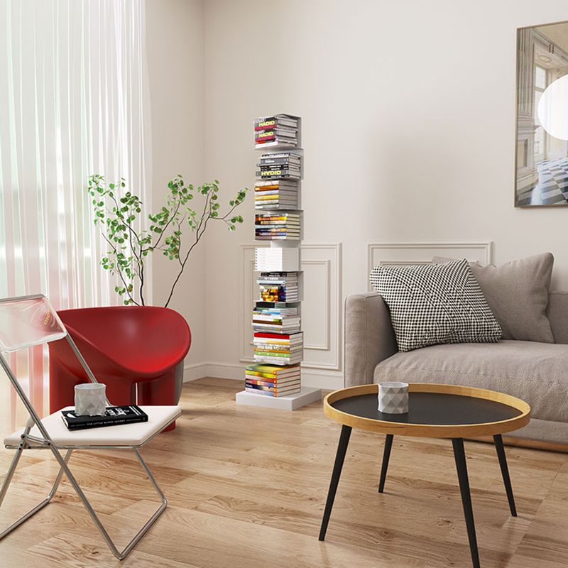 Contemporary Style Geometric Bookcase Vertical Closed Back Bookshelf