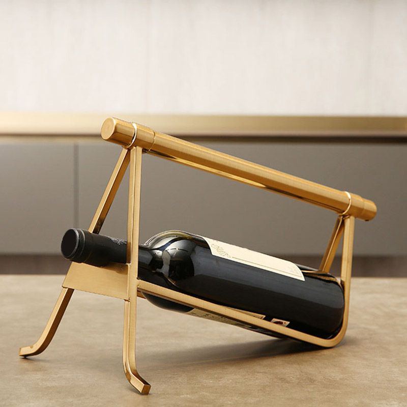 Countertop Wine Rack Glam Metal Wine Bottle Rack for Living Room