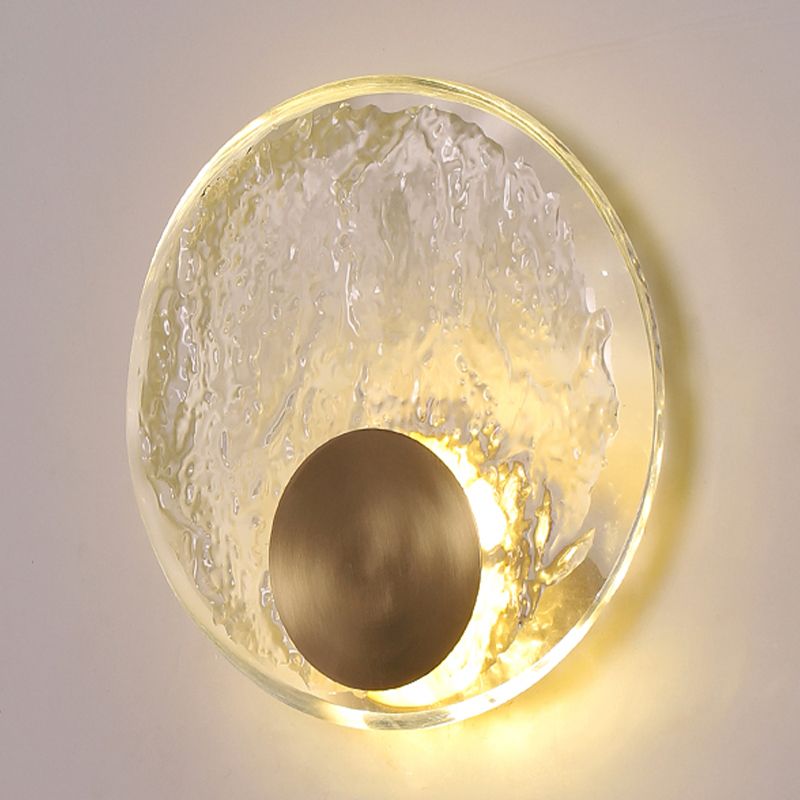 Round Shape Crystal Vanity Lights Modern Style 1 Light Vanity Light Fixtures in Gold