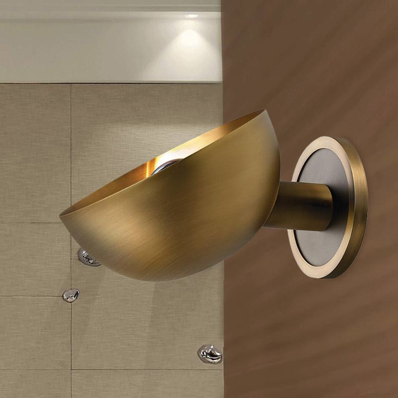 Lampada da parete in metallo a cupola Colonialismo 1 lampadario in lampadina in oro