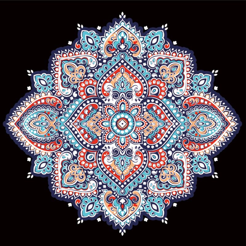 Pink-Blue Bohemia Wallpaper Murals Whole Flowers Pattern Wall Covering for Living Room
