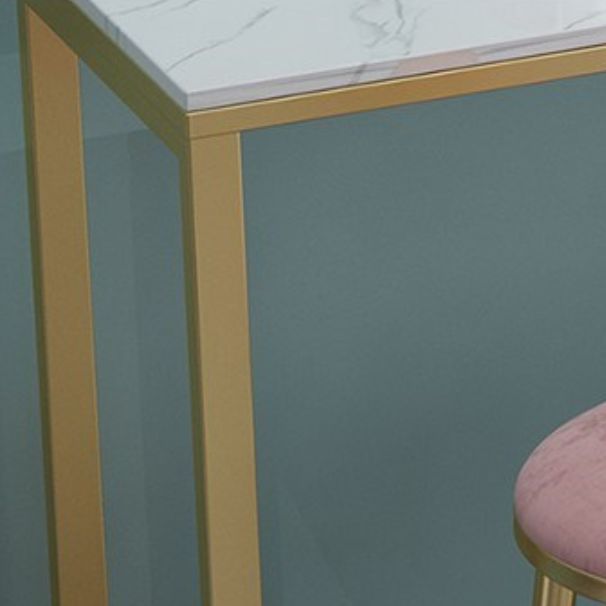 Glam 1/4/7 Pieces Bar Table Set Rectangle Stone Counter Table with High Stools for  Cafe